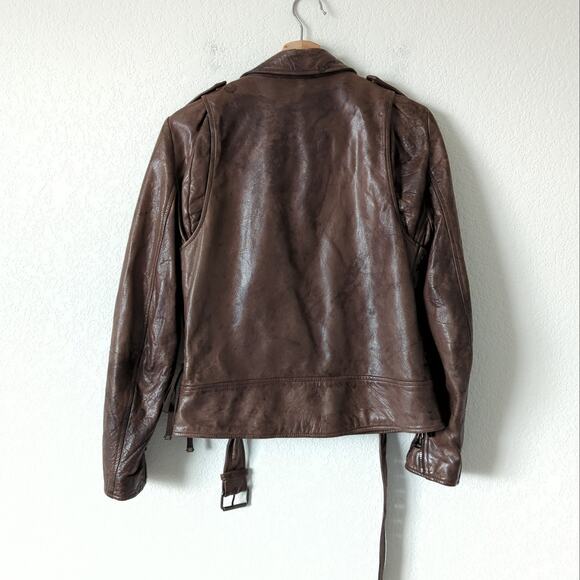 3.1 Phillip Lim Womens Biker Motorcycle Leather Moto Jacket Brown Size 6 $1195 - Picture 13 of 15